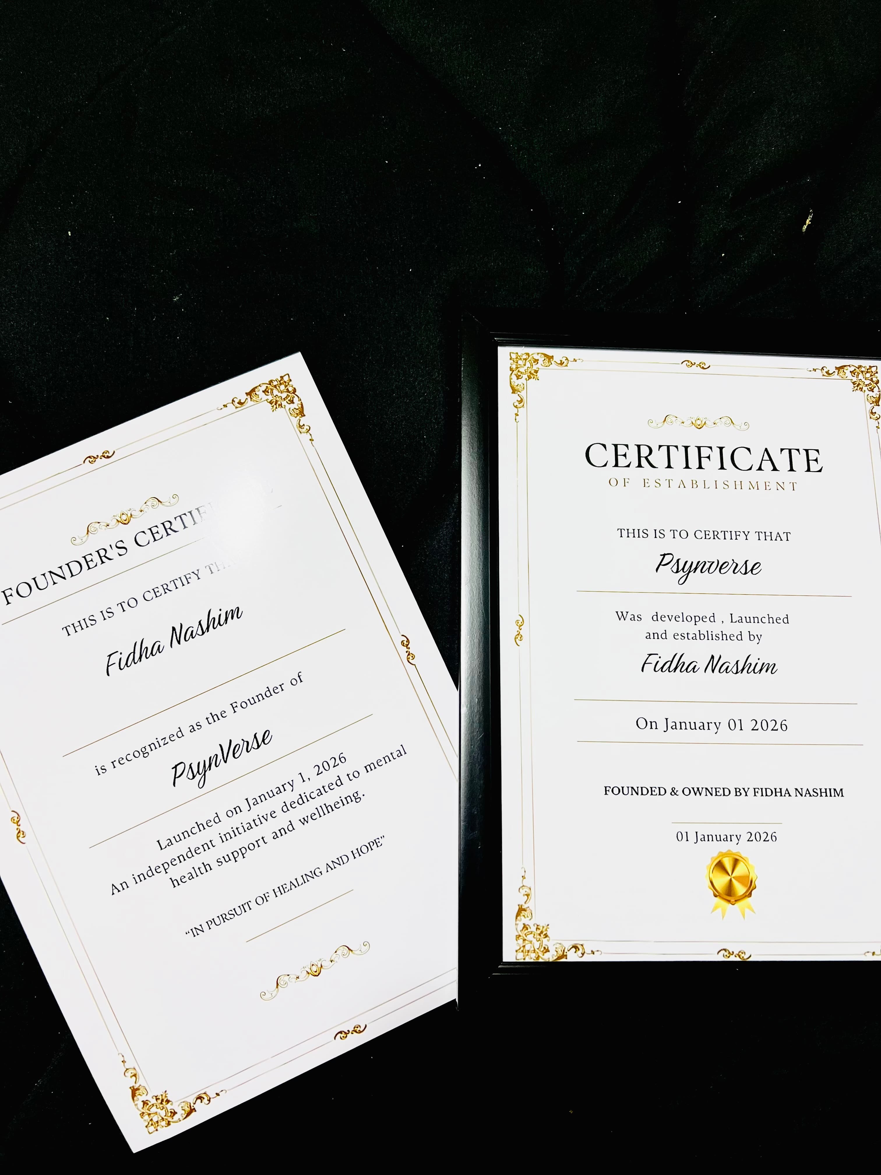 Certificate of Establishment